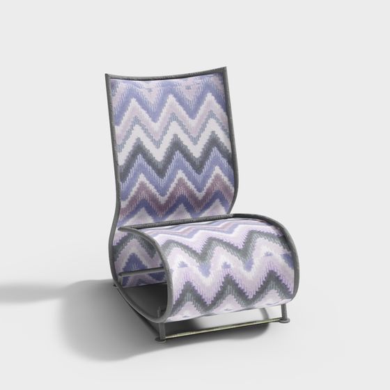 Unique Wave Pattern Low Poly Chair 3D model