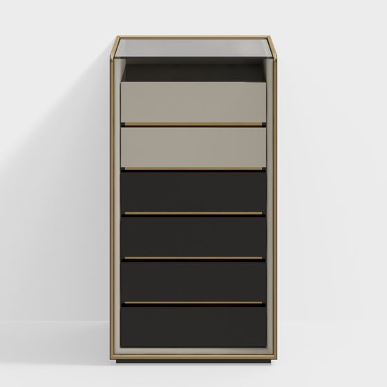 Minimalist Low-Poly Storage Cabinet 3D model