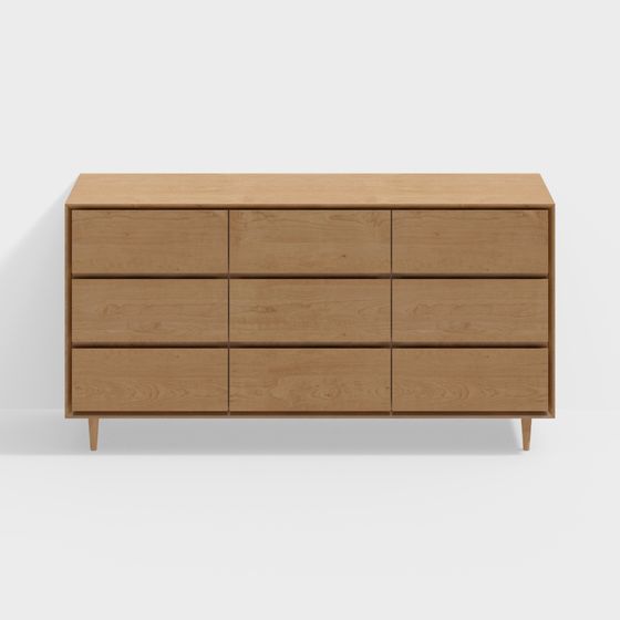 Nordic Style Six-Drawer Cabinet 3D model