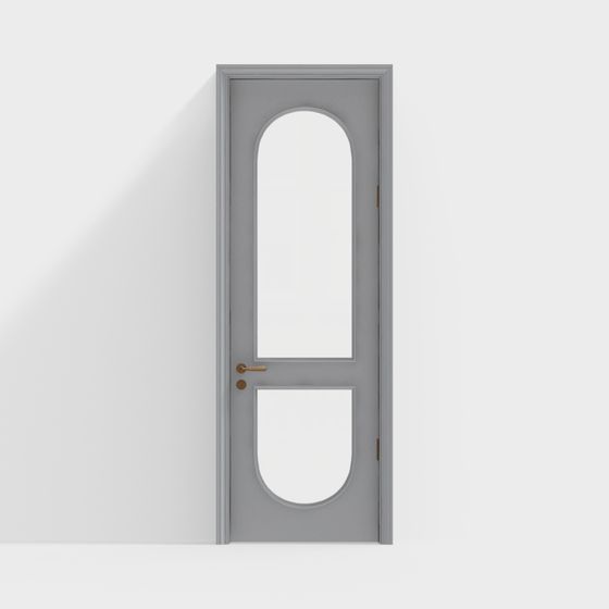 Elegant Arc Glass Door 3D model for Modern Interiors