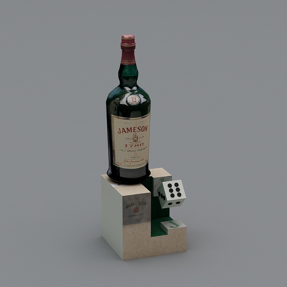 Jameson Whiskey Bottle 3D model