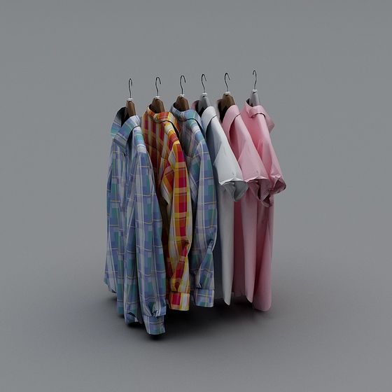 Stylish Shirt Collection 3D Model for Designers