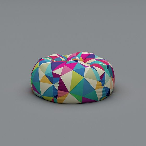 Colorful Patchwork Bean Bag 3D model
