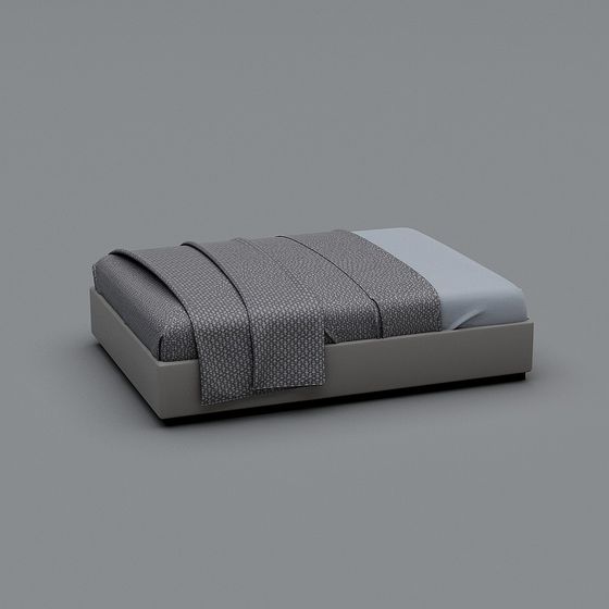Stylish Low-Polygon Bed 3D model for Modern Interiors
