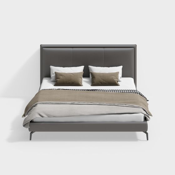 Stylish Low Poly Bed 3D Model for Contemporary Spaces