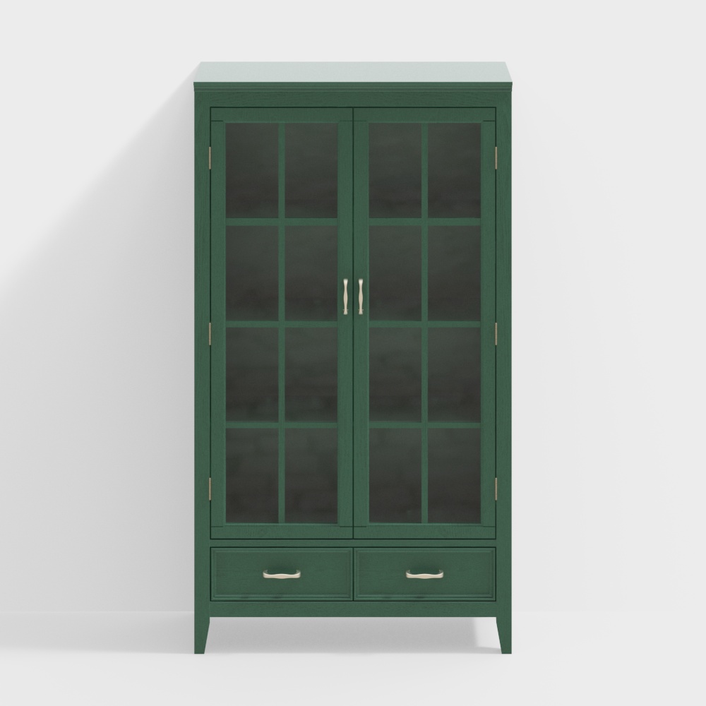 Double door bookcase brush color (open)