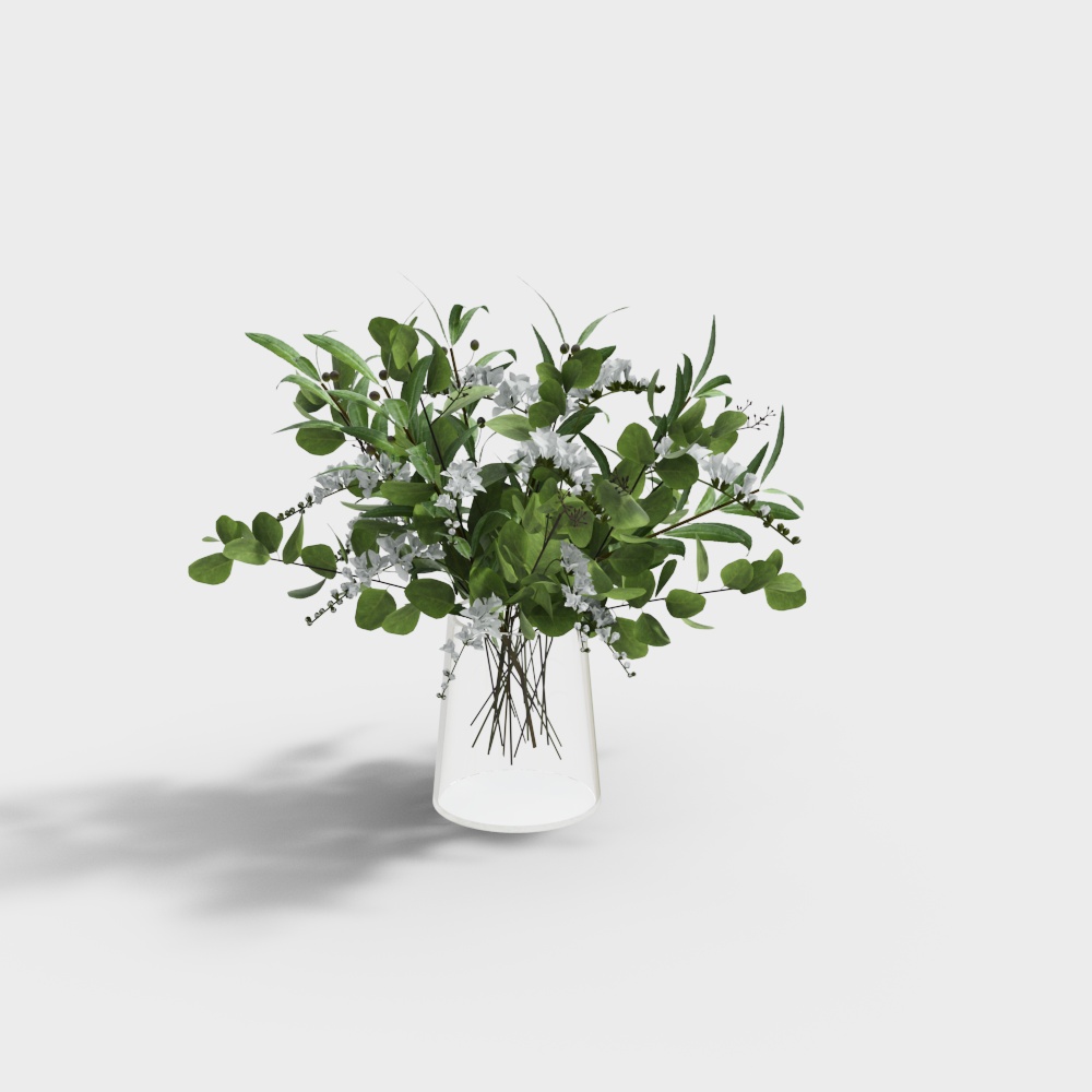 Spring Bouquet 3D Model – Low-Poly Floral Design