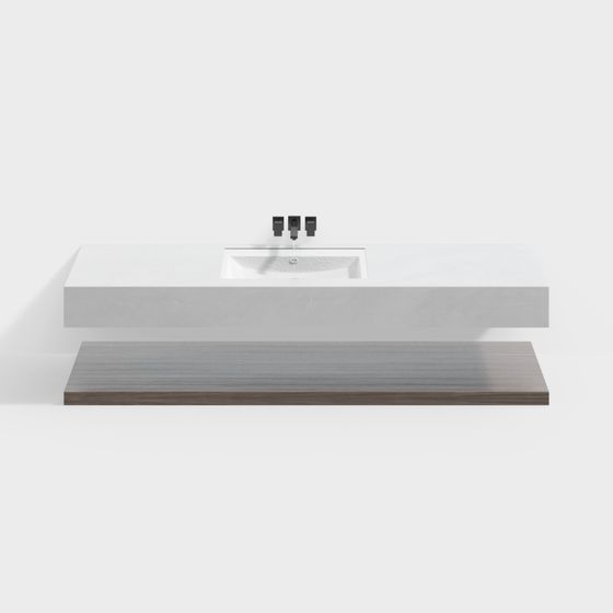 Floating Bathroom Vanity 3D Model for Modern Spaces