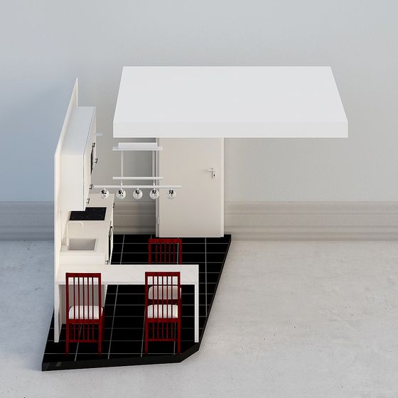 Urban Minimalist Kitchen 3D Model