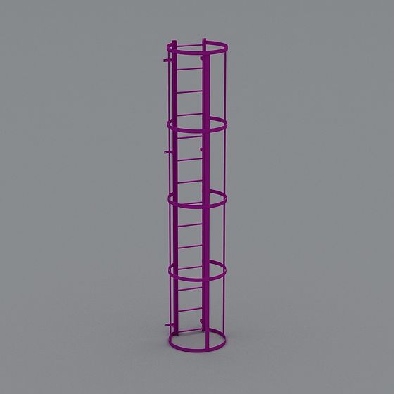 Futuristic Purple Metal Structure 3D model