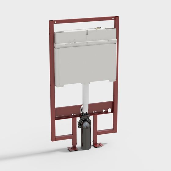 Industrial Low-Polygon Red Water Tank 3D model