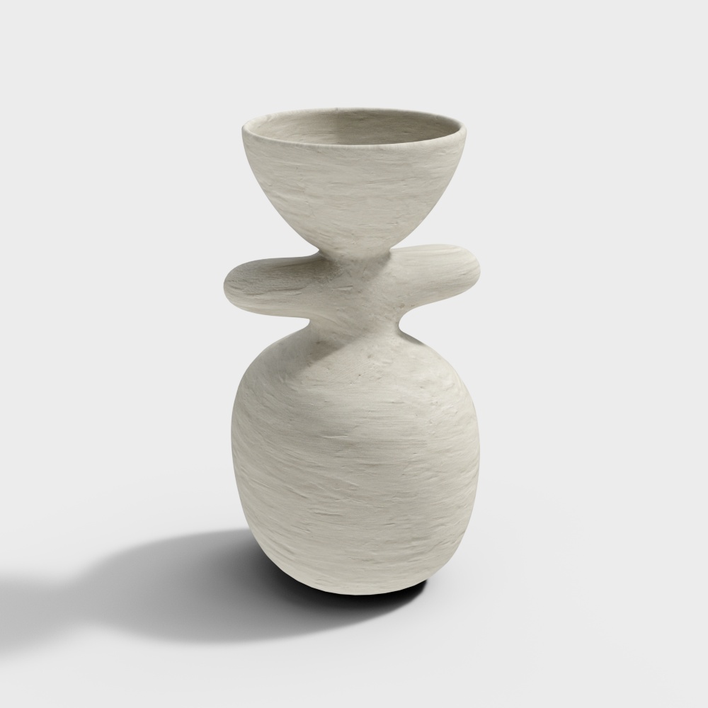 Stylish Streamlined Vase 3D model for Creative Spaces