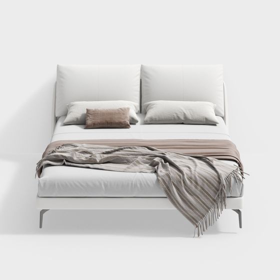 Modern Minimalist Bed 3D model