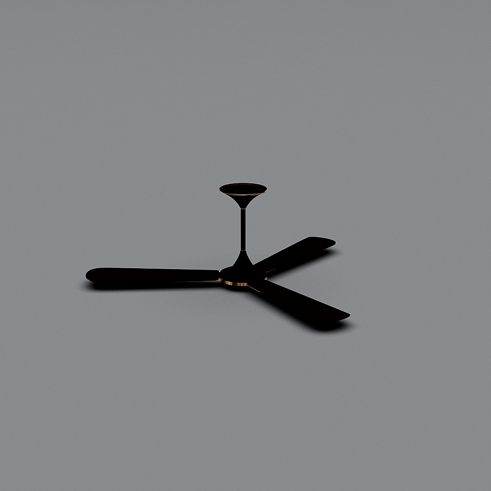 Elegant Low-Poly Ceiling Fan 3D model