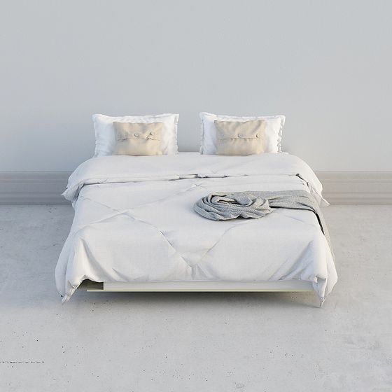 Modern Minimalist 3D Bed Model Design