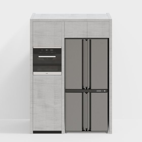 Futuristic Low-Poly Refrigerator 3D Model