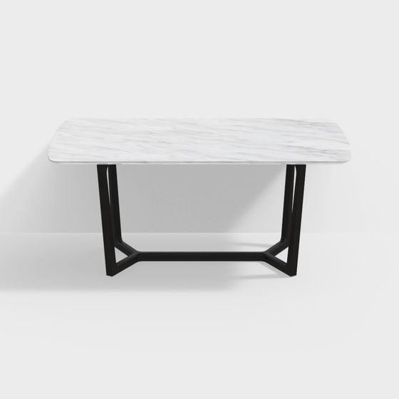 Elegant Marble Dining Table 3D model