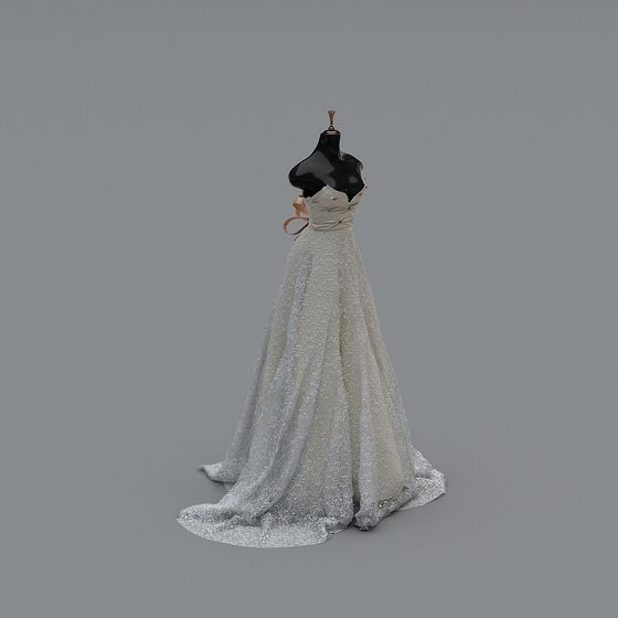 Elegant 3D Model Wedding Dress