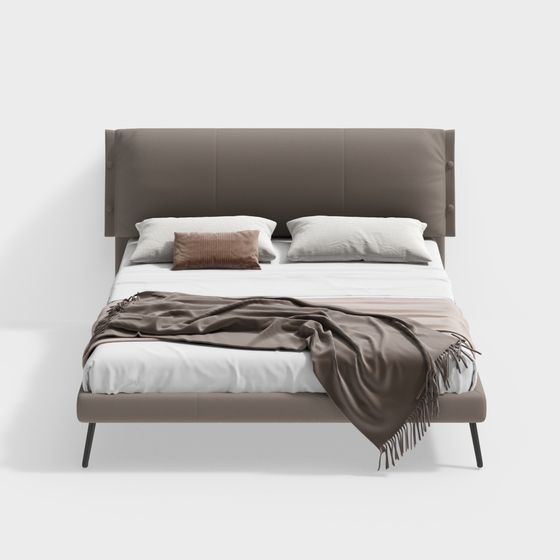 Elegant Urban Comfort Bed 3D model for Stylish Bedrooms