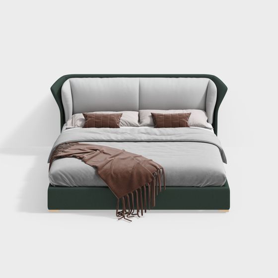 Cozy Retreat 3D model Bed for Modern Interiors