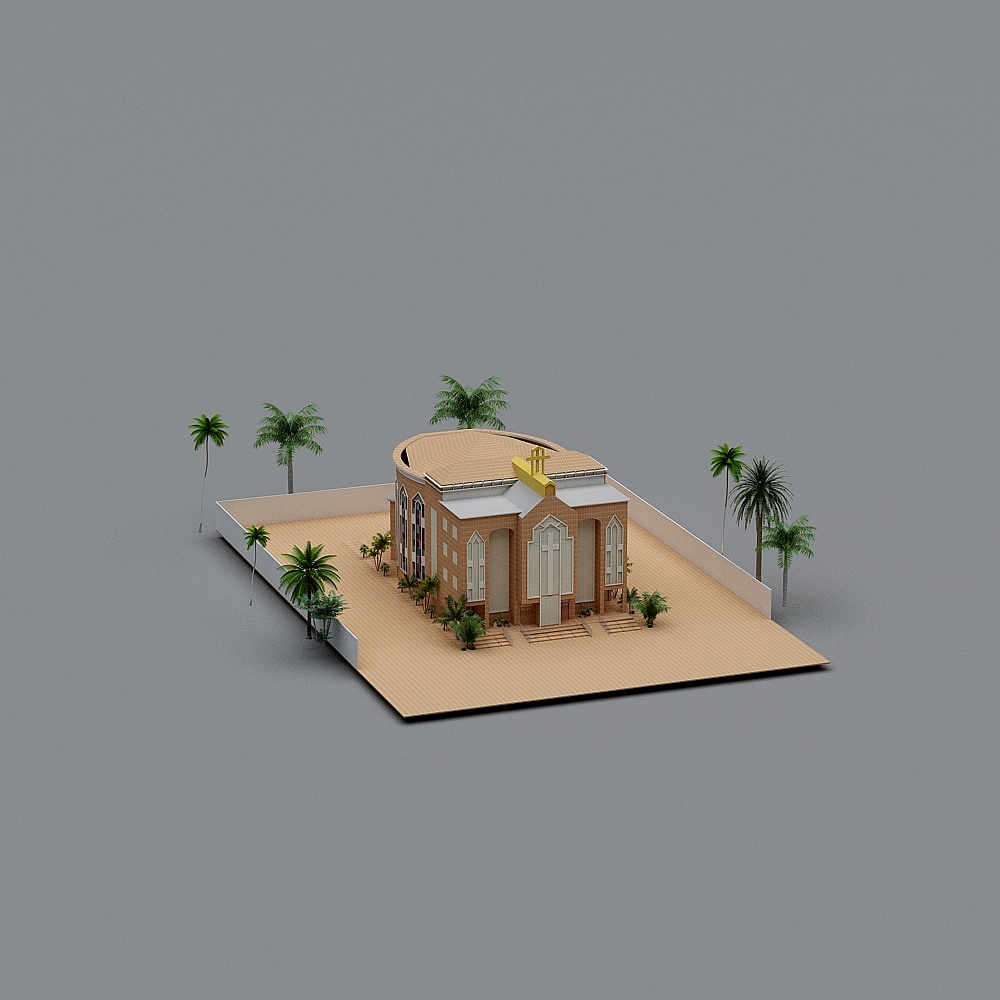 Low Poly Church 3D Model
