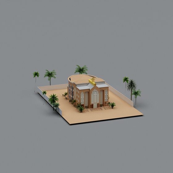 Low Poly Church 3D Model