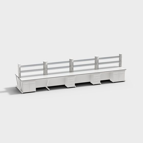 Modern Office Long Table 3D model for Creative Spaces