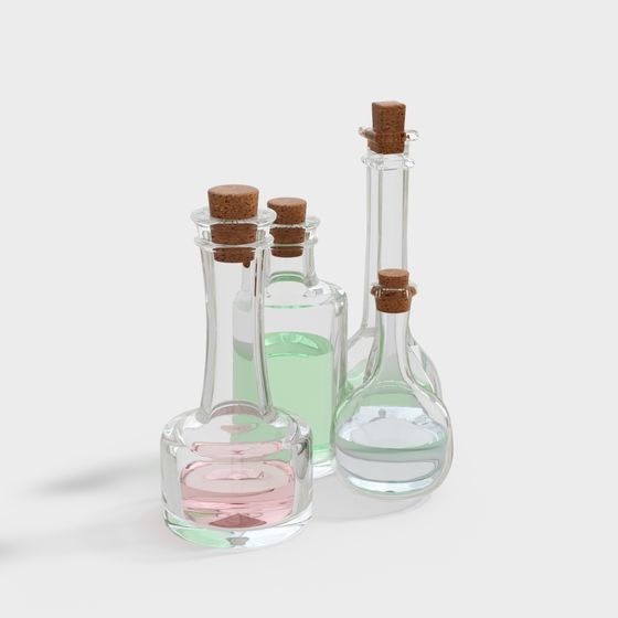Magical Potion Bottles 3D model