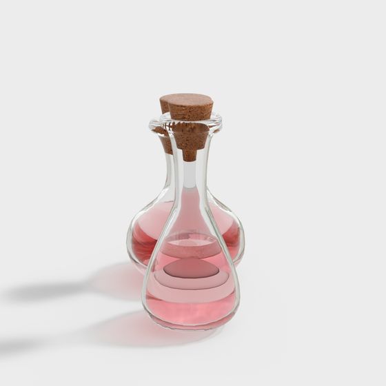 Elegant Low-Poly Glass Bottle 3D model for Creatives