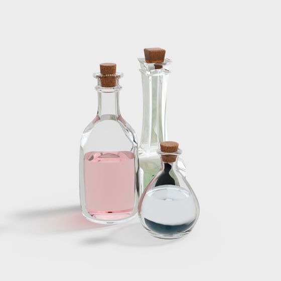 Magical Potion Bottles 3D model
