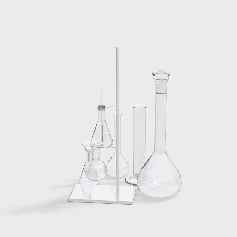 Realistic Low-Poly Glassware Set 3D Model
