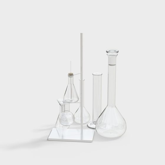 Realistic Low-Poly Glassware Set 3D Model