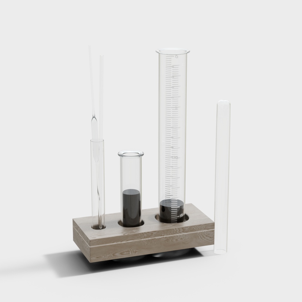 Low Poly High Detail Test Tube Rack 3D model