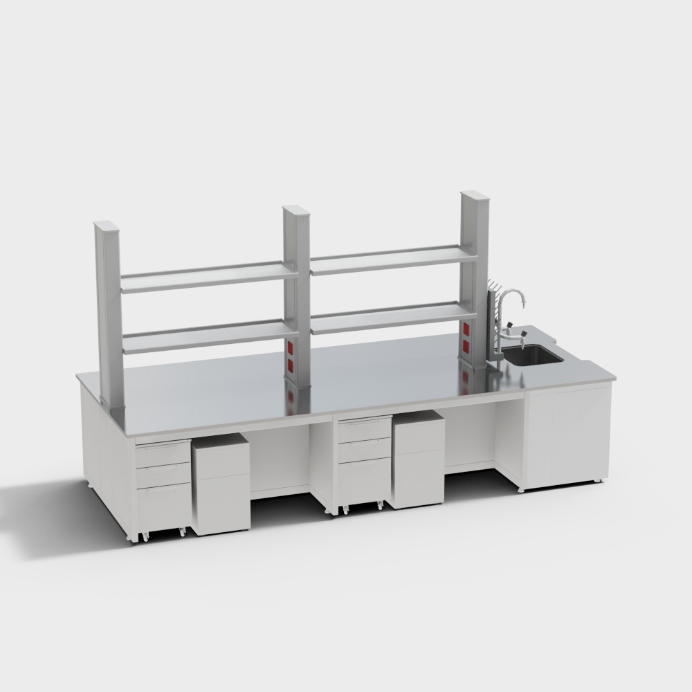 Low-Poly Laboratory Workbench 3D model