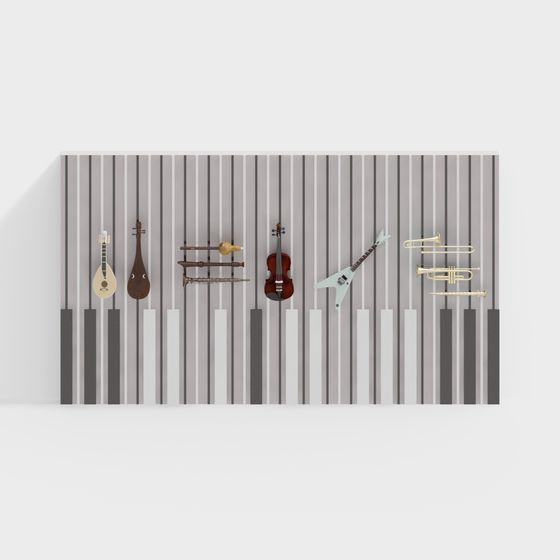 Artistic Low-Poly Musical Instrument 3D model