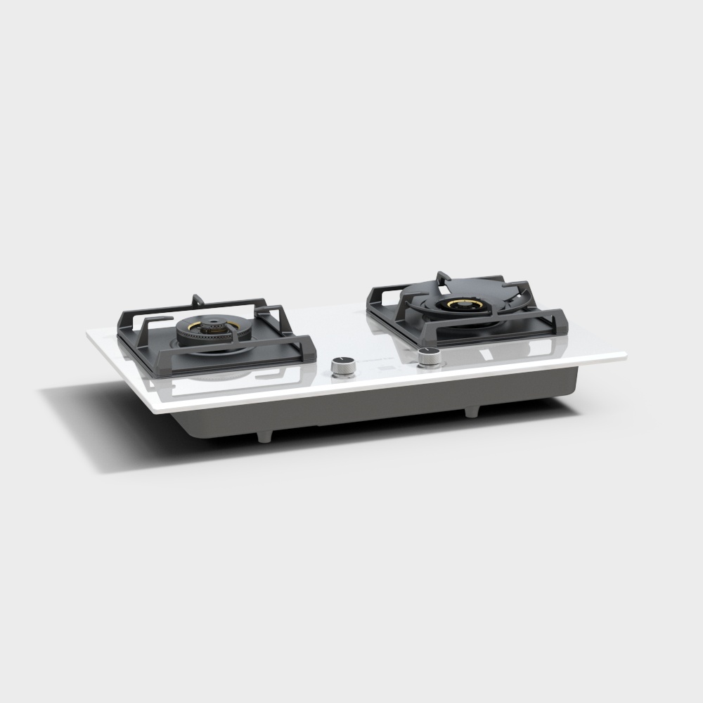 Stylish Double Burner Stove 3D model