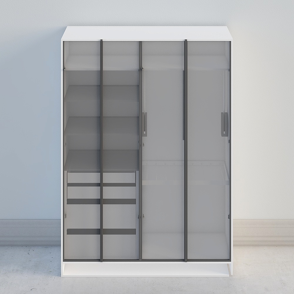 Modern Minimalist Sliding Wardrobe 3D model
