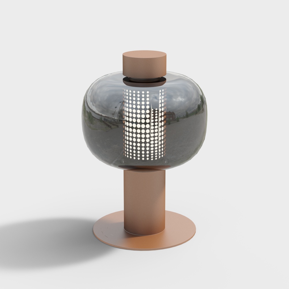 Современные лампы_B1 настольные лампы_K6763_ коричневый + сажа