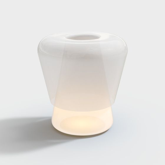Modern Table Lamp 3D Model in White Finish