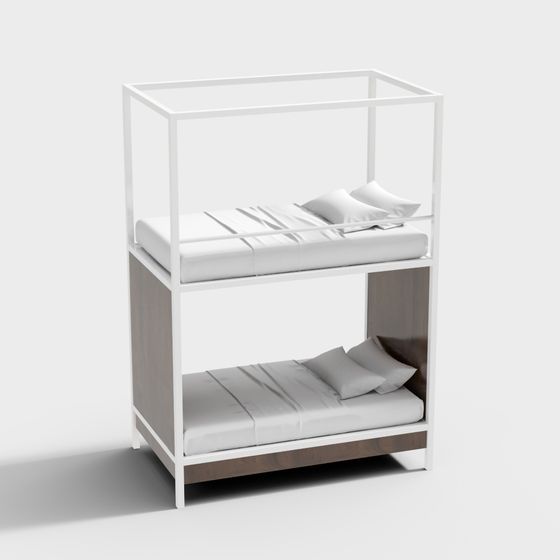 Stylish Bunk Bed 3D model for Modern Interiors