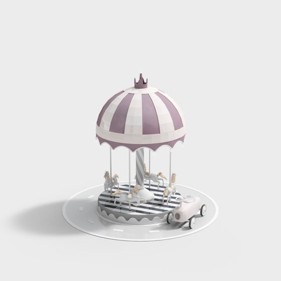 Charming Carousel 3D model for Dreamy Environments