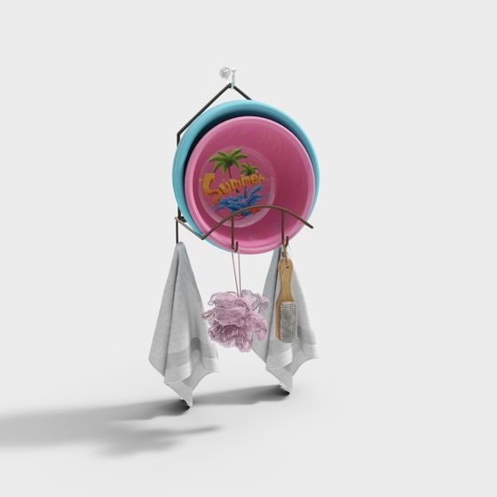 Vibrant Beach Bathtub 3D model