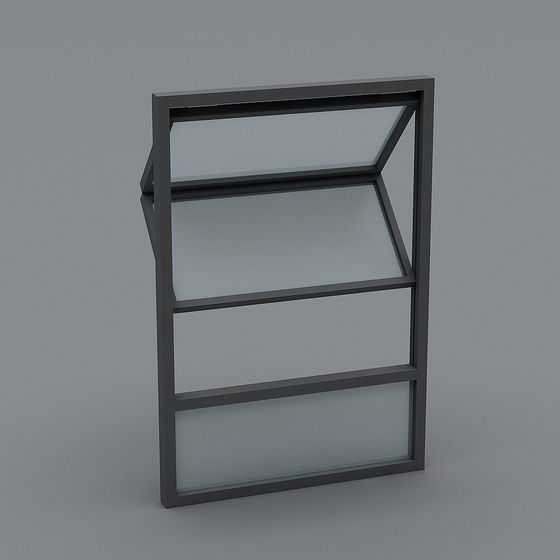 Extrapolated Window Ventilated Window 3D Model in Black