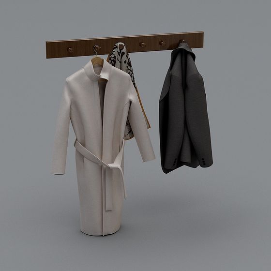 Stylish Low-Polygon Coat Hanger 3D model