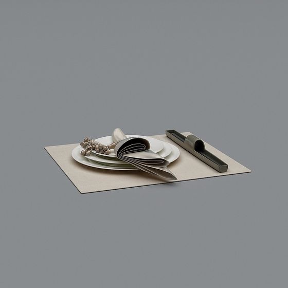 Elegant Tableware 3D Model for Sophisticated Dining