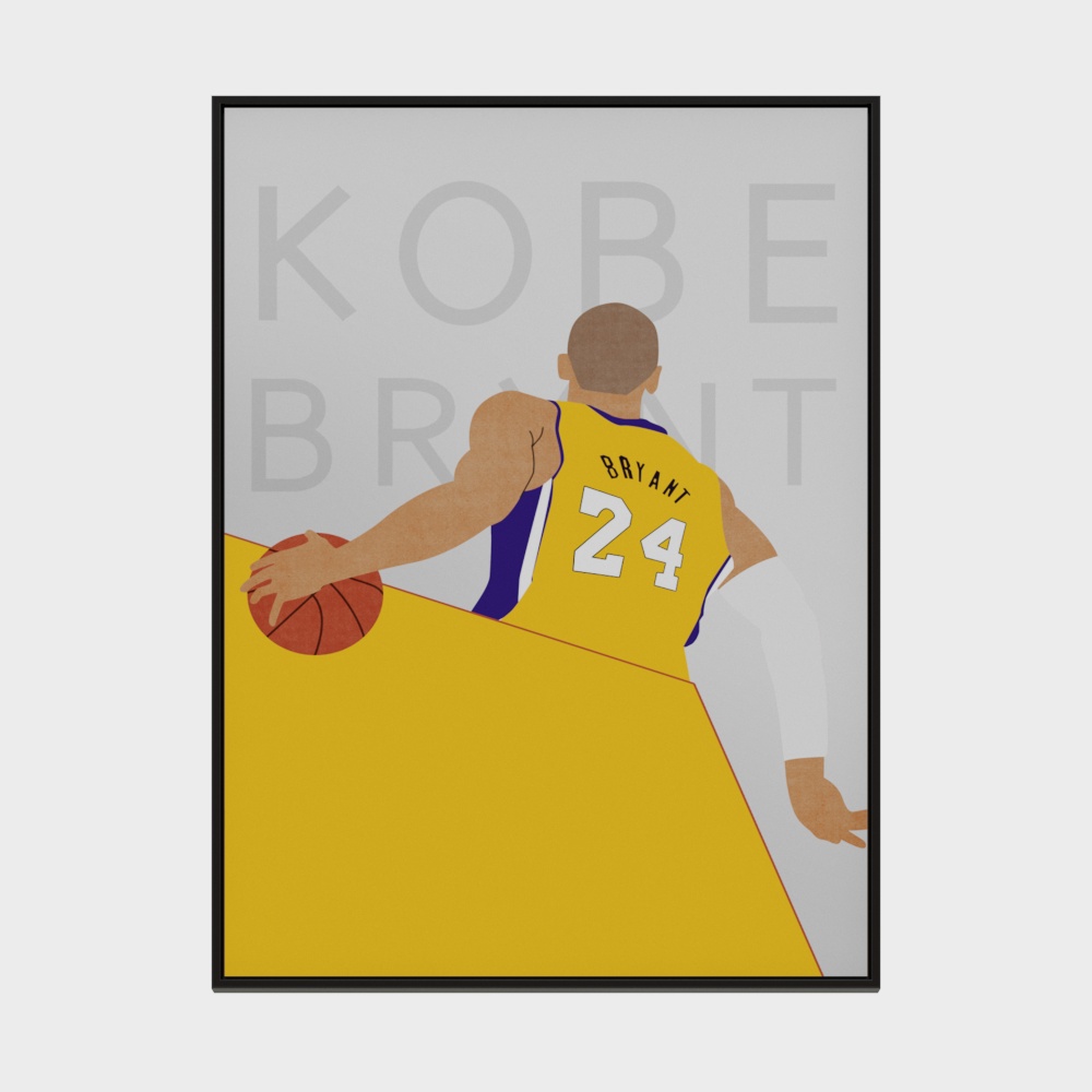 Kobe Bryant Low-Poly Silhouette 3D Model