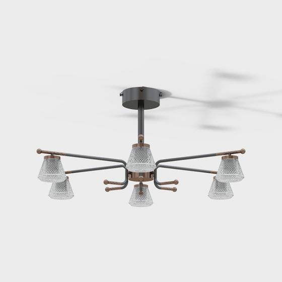 Vintage Industrial Chandelier 3D model