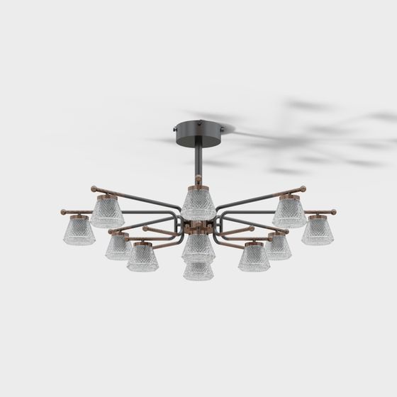 Industrial Crystal Chandelier 3D model