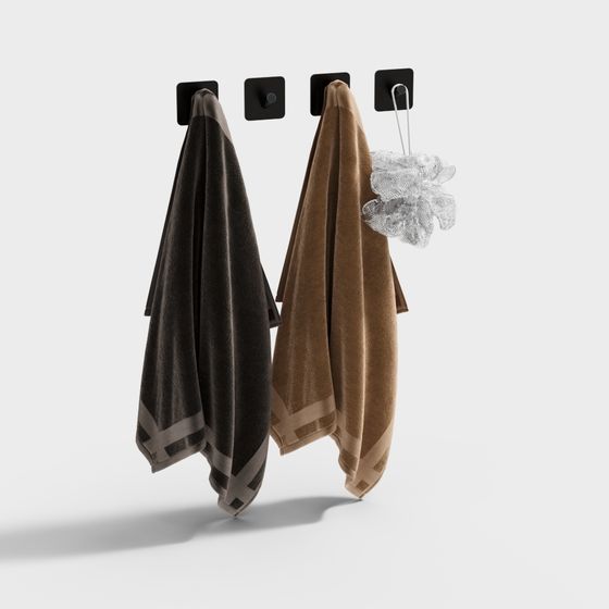 Stylish Towel Rack 3D model for Modern Bathrooms