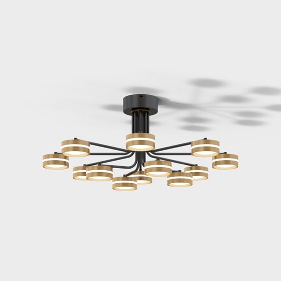 Stylish Low-Poly Chandelier 3D model